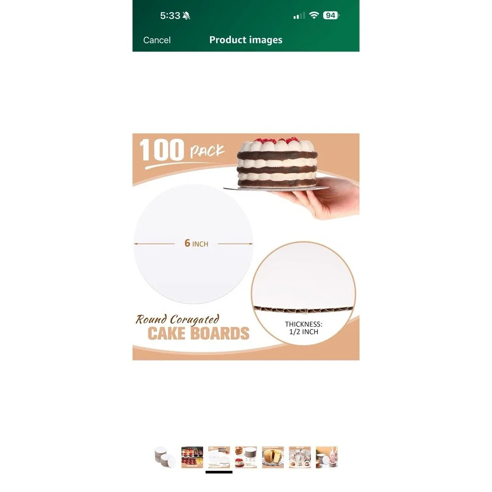 White Cake‎ Boards round 20 Pack – 10 Inch 10